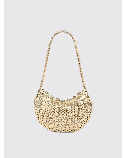 Rabanne White Iconic Moon 1969 Metal Mesh Bag