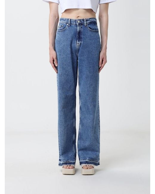 Tommy Hilfiger Blue High-Waisted Wide-Leg Jeans
