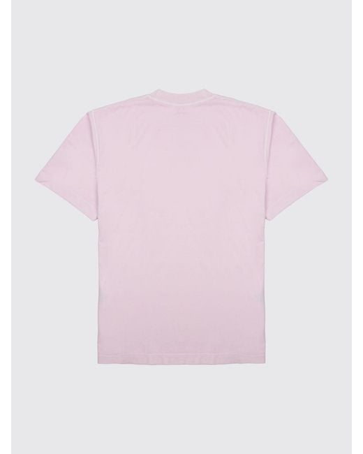 Closed Pink Organic Cotton Crew Neck T-Shirt With Dropped Shoulders for men
