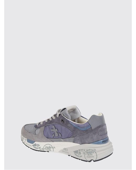 Premiata White Mase Suede And Mesh Sneakers for men