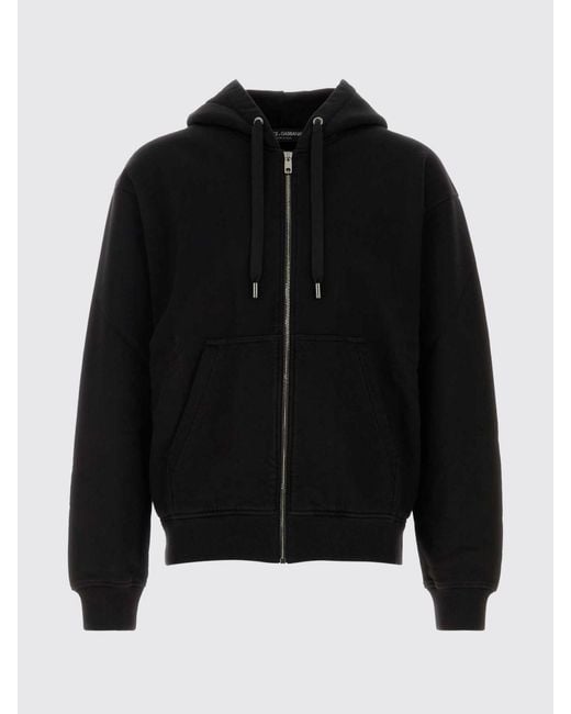 Dolce & Gabbana Black Dolce &Amp Gabbana Cotton Hoodie With Logo for men