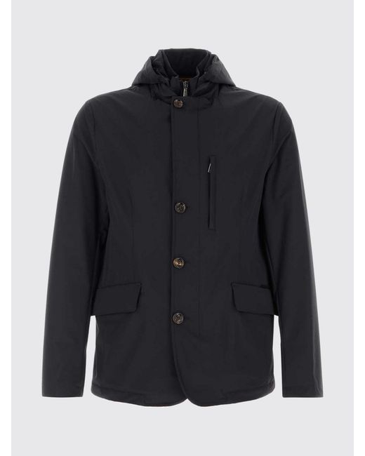 Moorer Black Nylon Hooded Parka for men