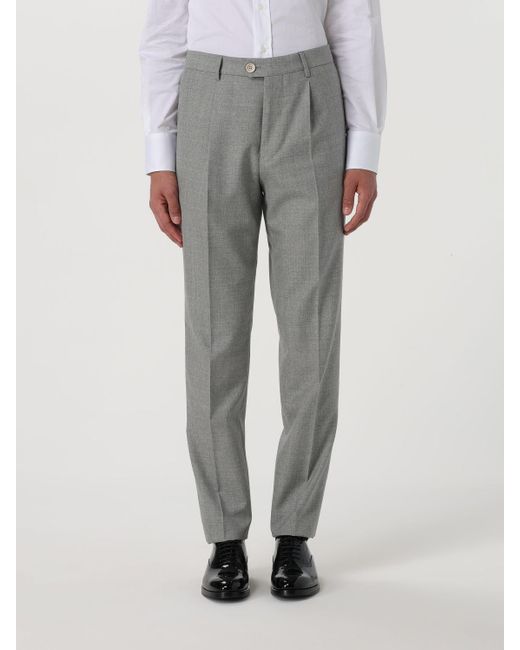 Pantalone in misto lino di Brunello Cucinelli in Gray da Uomo