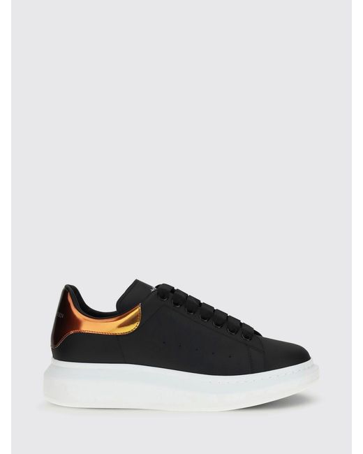 McQueen Black Oversize Leather Sneakers for men