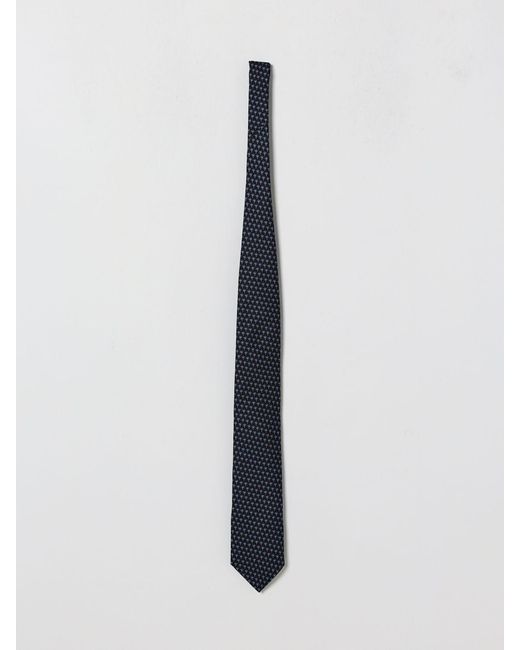 Zegna White Silk Tie With All-Over Palm Trees Print for men