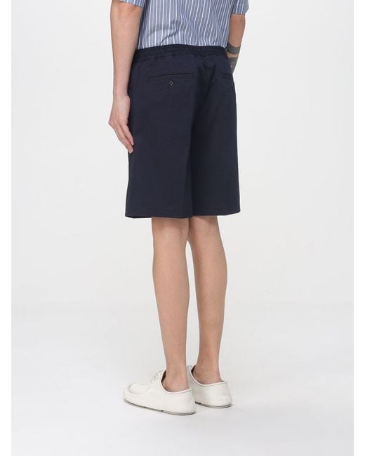 Paolo Pecora Blue Virgin Wool Chino Shorts for men