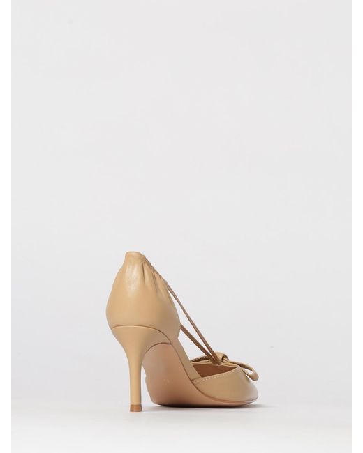 Twinset Natural Leather Pumps With Bow