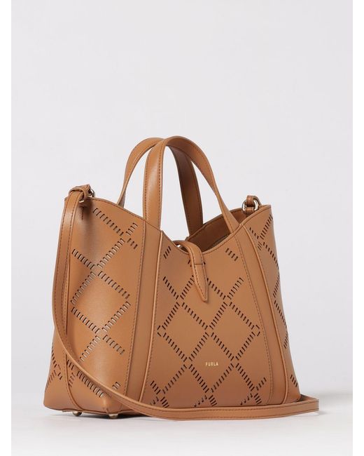 Furla Brown Goccia Perforated Leather Bag