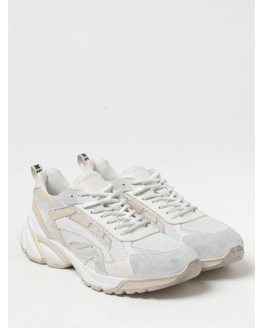 Sneakers Vulcano in mesh e camoscio used di MSGM in White da Uomo