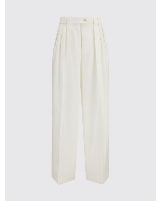 Calvin Klein White High-Waisted Merino Wool Palazzo Pants