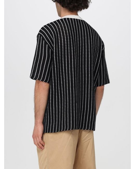 Jil Sander Black Striped Cotton T-Shirt for men