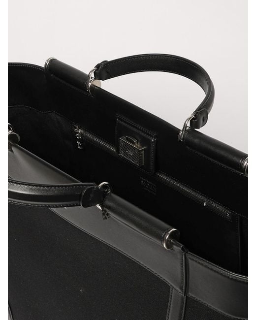 Dolce & Gabbana Black Leather-Trimmed Tote Bag for men
