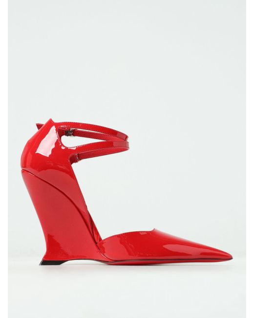 Ferragamo Red Wedge Shoes