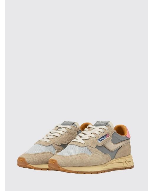 Autry White Reelwind Suede And Nylon Sneakers