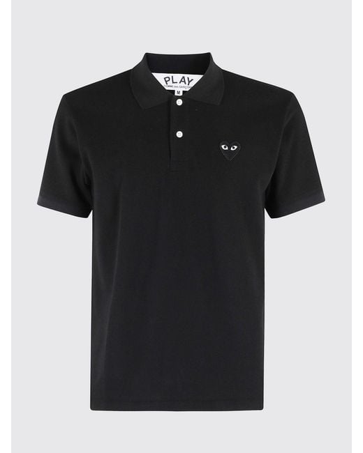 COMME DES GARÇONS PLAY Black Comme Des GarÇ Ons Play Cotton Polo Shirt With Logo for men