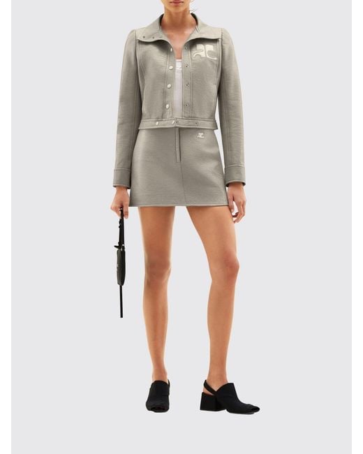 Courreges Gray CourrÈ Ges Coated Cotton Mini Skirt
