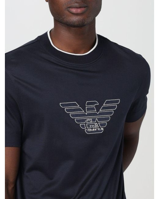 T-shirt con logo di Emporio Armani in Blue da Uomo