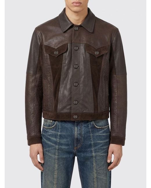 Versace Black Leather Jacket for men