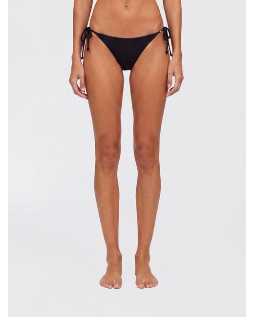 DIESEL Black Slim Fit Polyamide Bikini Bottoms With Adjustable Side Ties