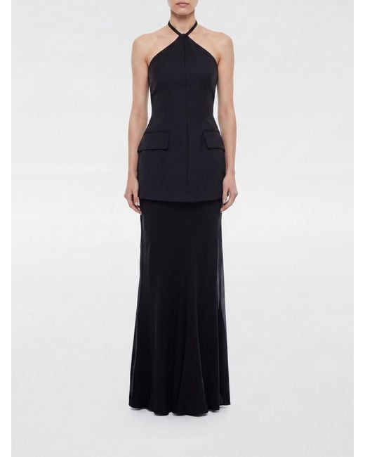 Sportmax Blue Crêpe Pleated Dress
