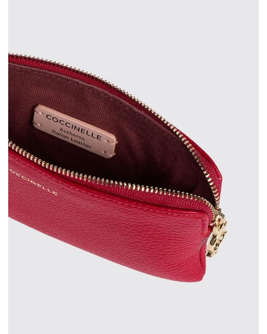 Coccinelle Red C-Me Softy Grained Leather Pouch