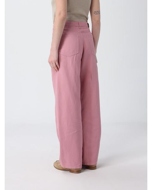 Max Mara Pink Cotton And Linen Trousers