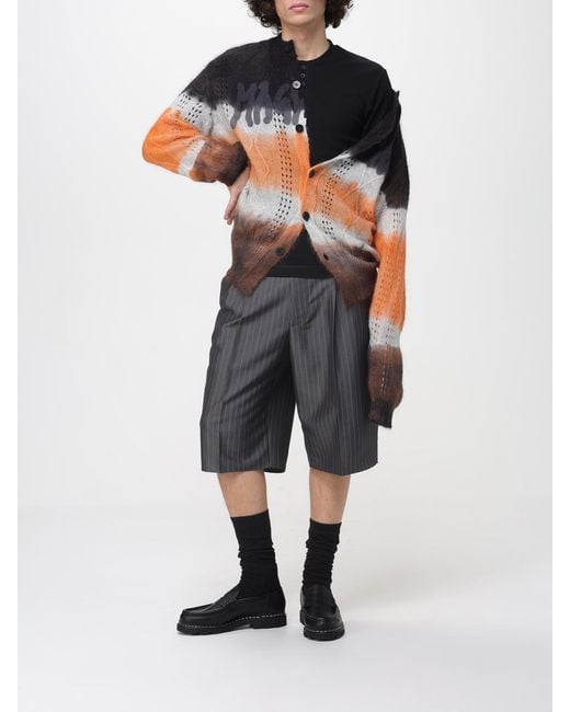 Magliano Gray Striped Mohair Wool Blend Cardigan for men