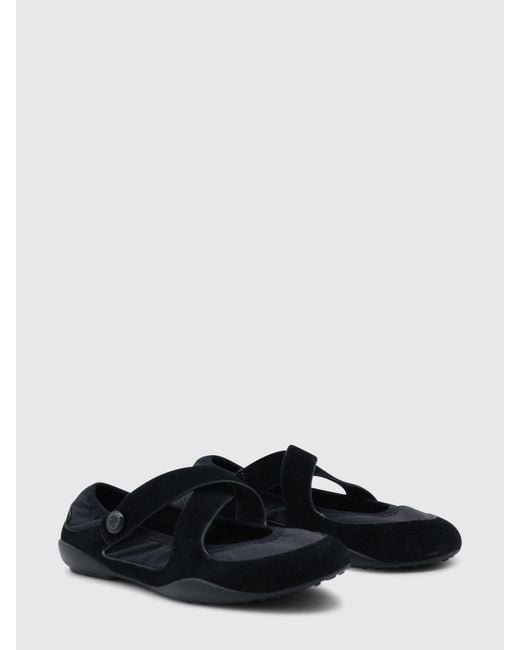 Tory Burch White Romy Sport Suede And Nylon Ballerinas