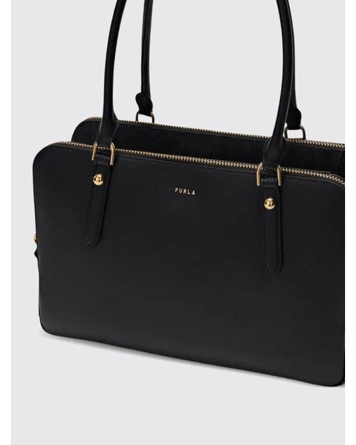 Furla Black Giulia Boston Large Shoulder Bag