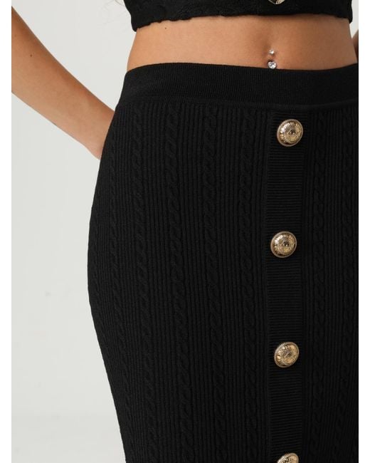 Falda Mujer Balmain de color Black