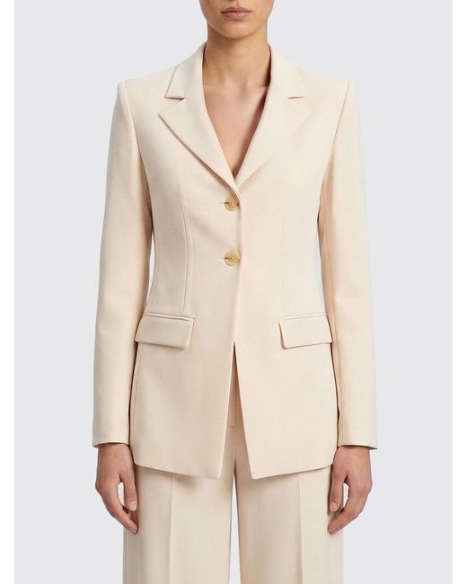 Patrizia Pepe Natural Single-Breasted Polyester Blazer