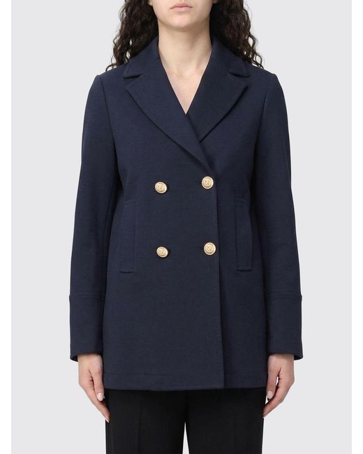 Circolo 1901 Blue Double-Breasted Cotton Coat