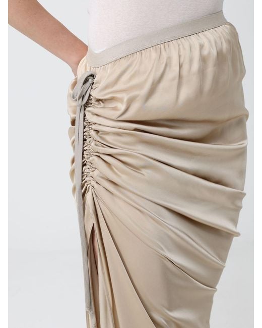 Rick Owens Natural Long Asymmetric Skirt