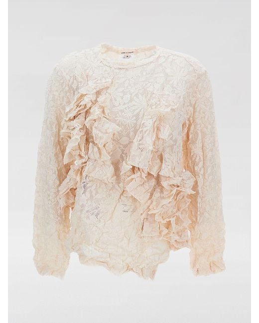 Comme des Garçons Natural Comme Des Gar&Ccedil	Ons Lace Top With Ruffles