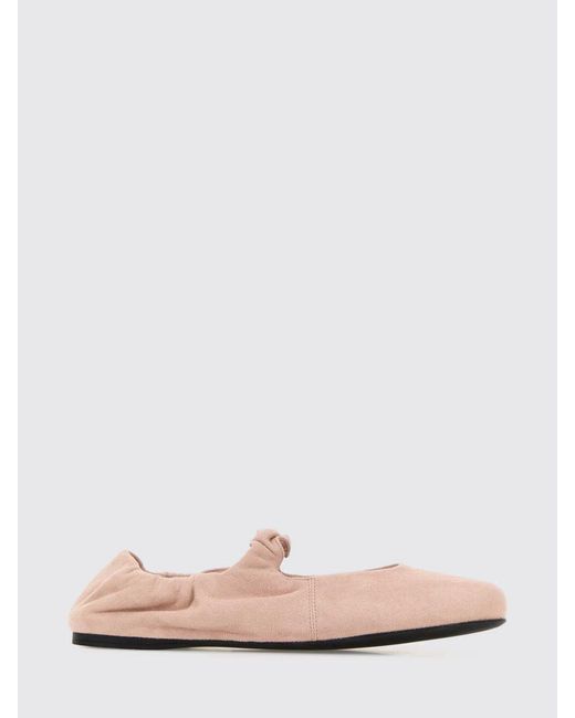 Miu Miu Pink Suede Lambskin Ballerinas