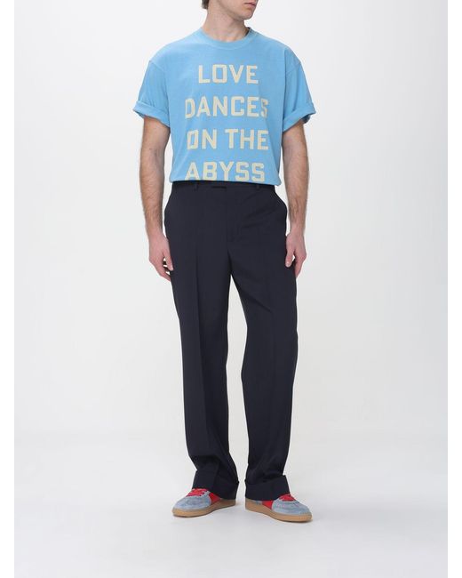 Valentino Blue Wool Blend Tailored Trousers for men