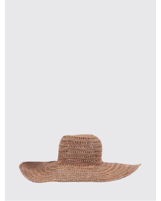 IBELIV Brown Perforated Raffia Miaro Hat