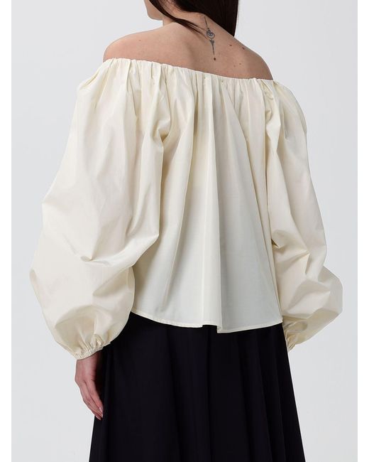 Forte_forte White Cotton Blend Blouse
