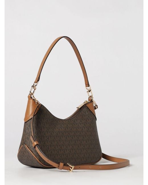 Michael Kors Gray Jet Set Coated Cotton Bag With Mk Monogram
