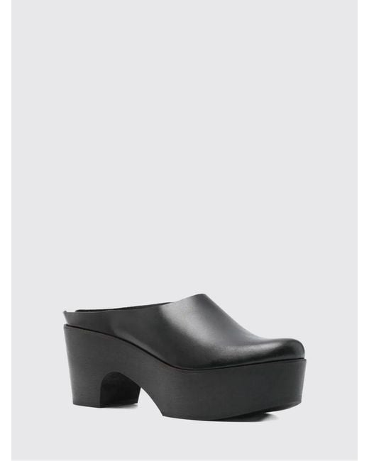 Daniela Gregis Gray Leather Mules