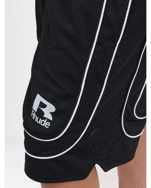 Rhude Black Polyester Jogging Shorts for men