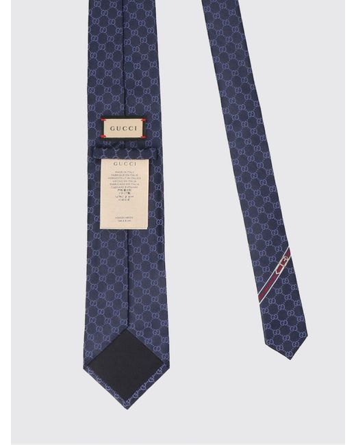 Corbata Gg De Seda Estampada Gucci de hombre de color Blue