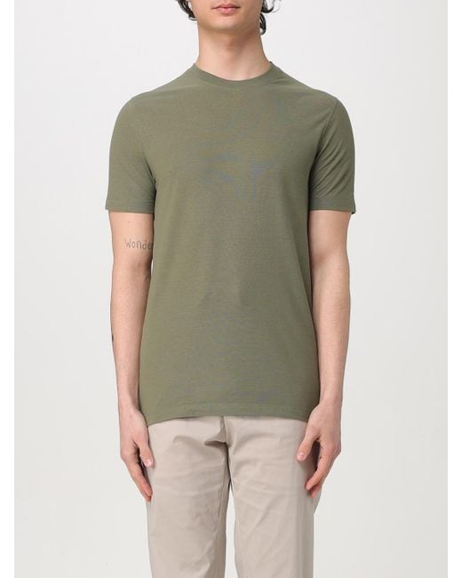 T-Shirt Basic di Zanone in Green da Uomo