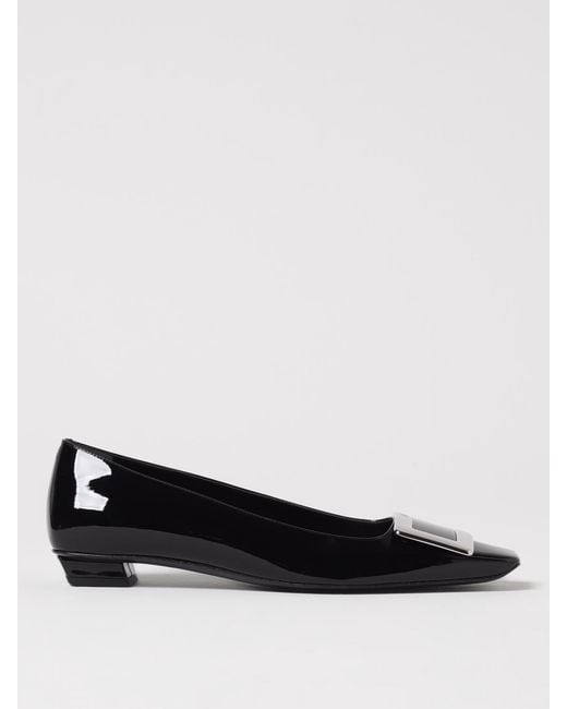 Roger Vivier Black Belle Vivier Patent Leather Ballerinas