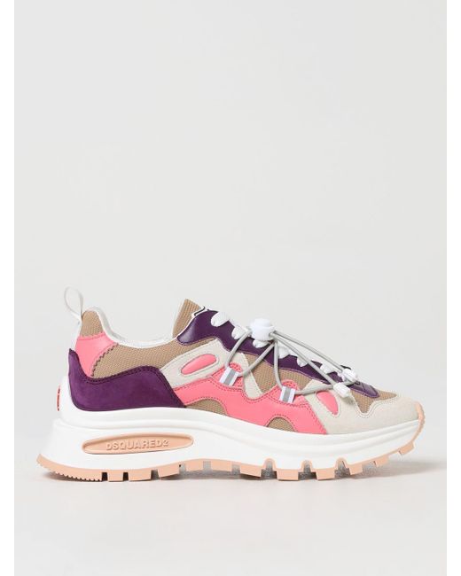Sneakers Run in pelle e mesh di DSquared² in Pink