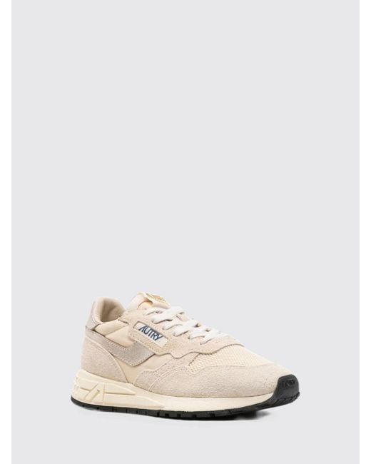 Autry White Reelwind Nylon And Suede Sneakers With Serrated Sole