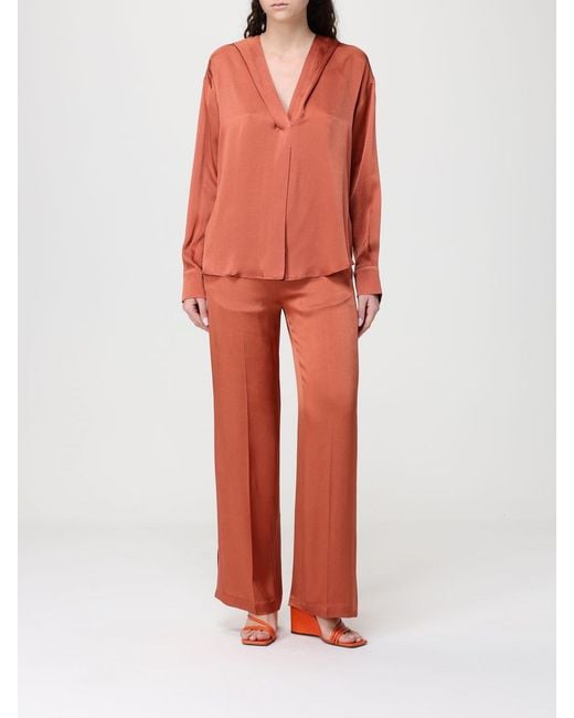 Semicouture Red Silk Trousers