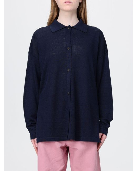Polo De Punto De Lino Max Mara de color Blue