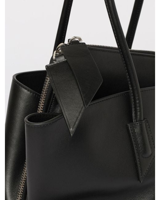 The Attico Black La Passeggiata Medium Leather Bag