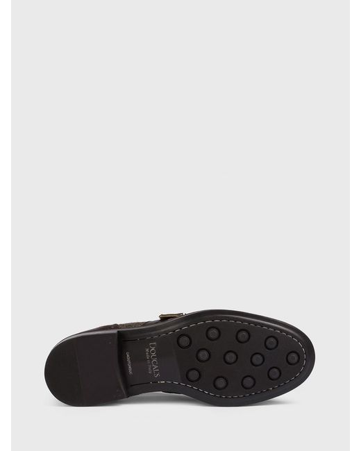 Doucal's White Leather And Wool Monk Strap Shoes With Brogue Detail
